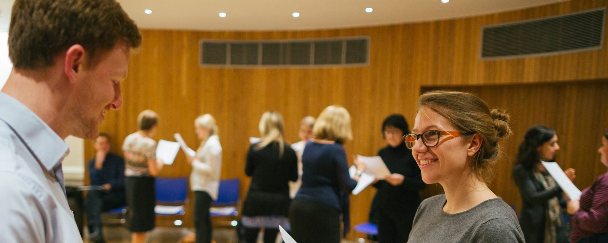 A group of adults taking part in teacher training