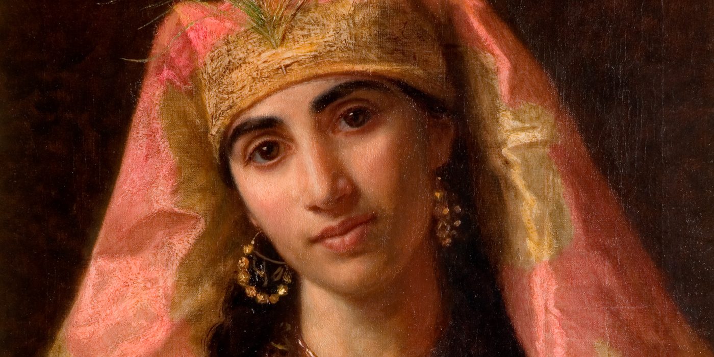 An oil-on-canvas portrait of Scheherazade, painted by Danielle Gengembre Boás Anderson.