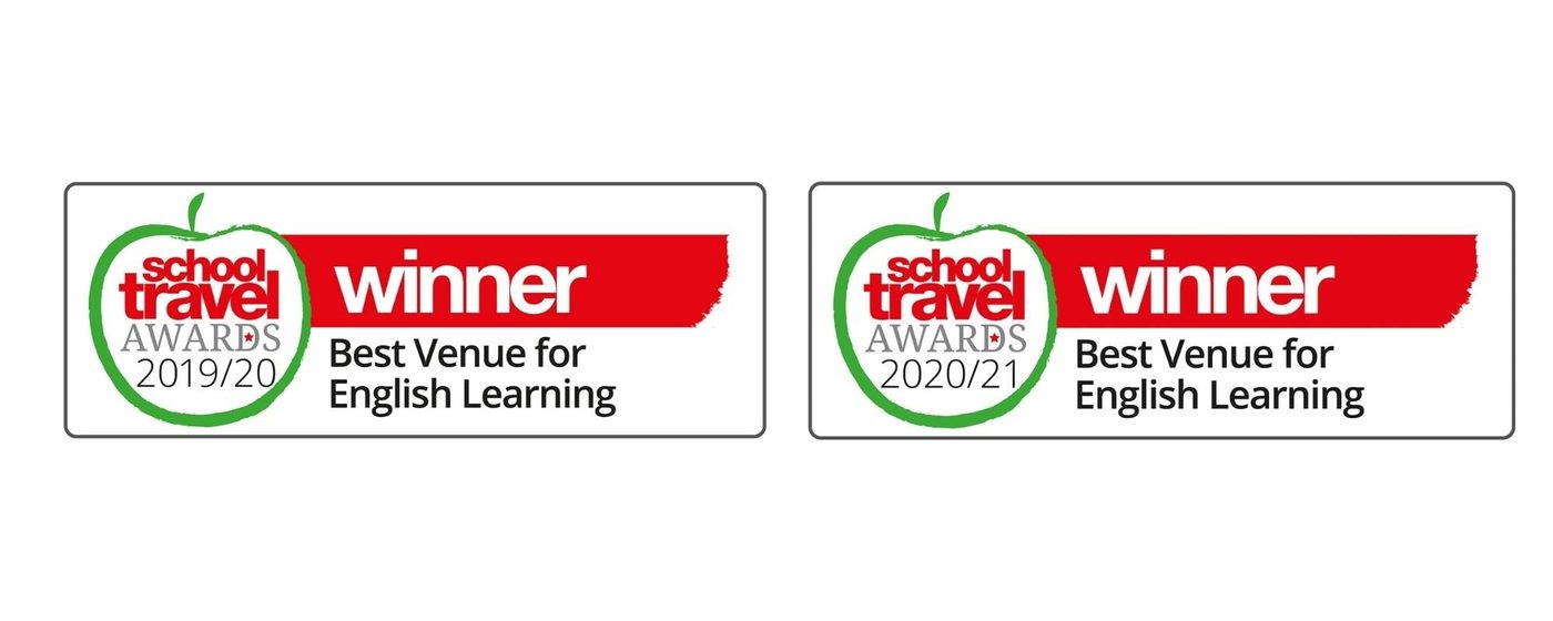 Two logos sit side by side indicating Shakespeare’s Globe’s win at the 19/20 and 20/21 School Travel Awards