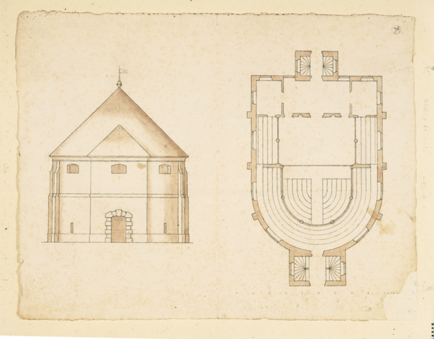 Architectural drawings for an indoor playhouse