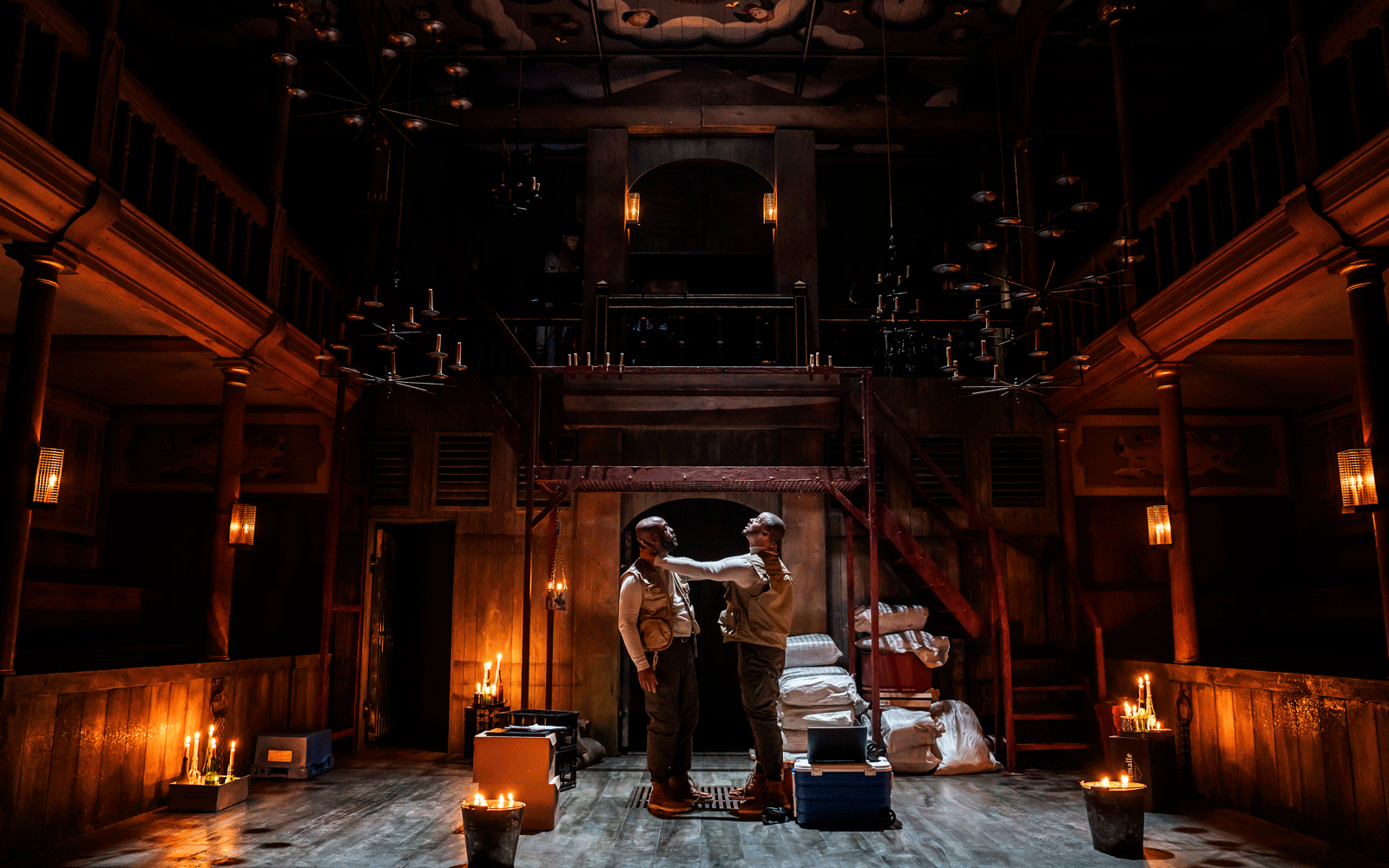 Ken Nwosu as Othello and Ira Mandela Siobhan as Subconscious Othello. Photography by Johan Persson.